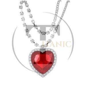 Collier Élégance Océane – Pendentif Cœur Rouge Titanic, Série Limitée à 10 Exemplaires