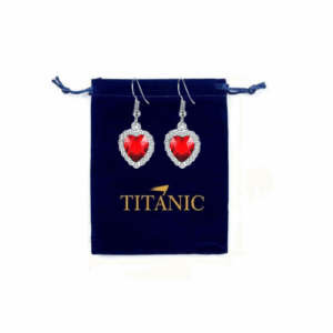 Boucles d’Oreilles Cœur Rouge – Inspiration Titanic avec Pochette Velours