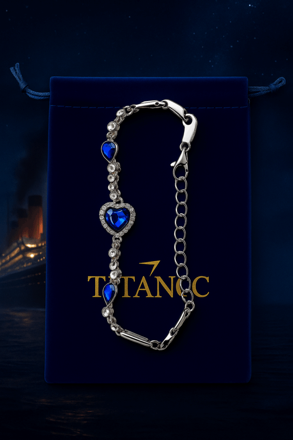 Bracelet Titanic – Bijou Argenté avec Pierres Bleues