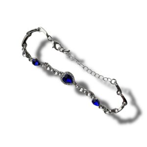Bracelet Titanic – Bijou Argenté avec Pierres Bleues