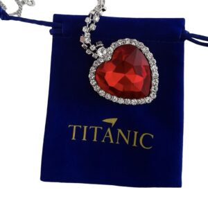 Collier Élégance Océane – Pendentif Cœur Rouge Titanic, Série Limitée à 10 Exemplaires