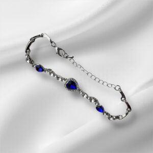 Bracelet Titanic – Bijou Argenté avec Pierres Bleues