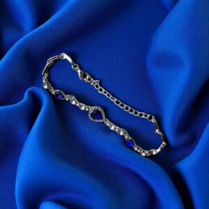 Bracelet Titanic – Bijou Argenté avec Pierres Bleues