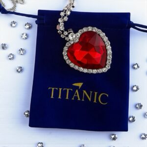 Collier Élégance Océane – Pendentif Cœur Rouge Titanic, Série Limitée à 10 Exemplaires