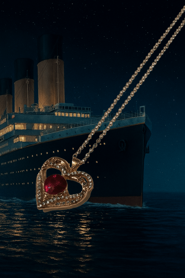 Collier Cœur Élégance "Titanic" - Cristal Rouge Passion