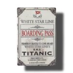 Plaque en métal Titanic – Carte d’Embarquement White Star Line