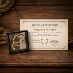 Fragment authentique de corde ( bout d’amarrage ) – Film Titanic (1997)