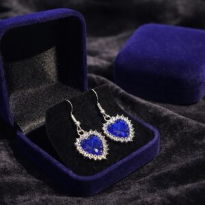 Boucles d’oreilles Cœur Bleu Roi – Fantaisie