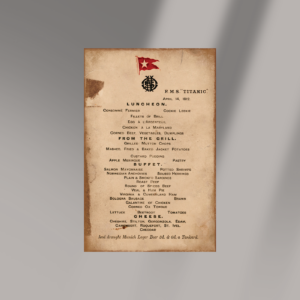 Menu du déjeuner – RMS Titanic (Reproduction historique)