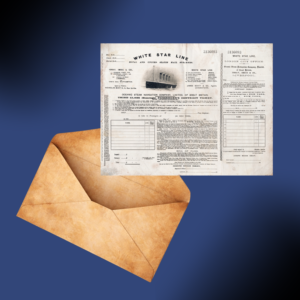 Billet Titanic Vintage – (reproduction historique) avec Enveloppe