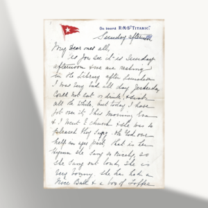 Reproduction d’une lettre du RMS Titanic