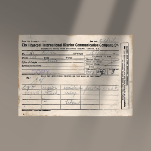 Message marconi Titanic vers Celtic (reproduction historique)