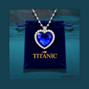 Collier Titanic – Grand pendentif cœur bleu